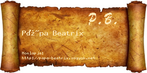 Pápa Beatrix névjegykártya