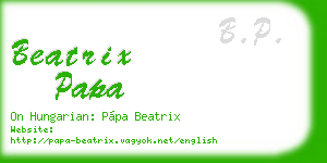 beatrix papa business card